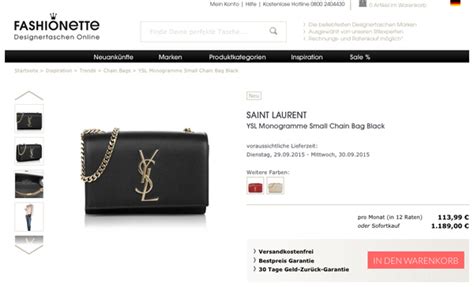 Yves Saint Laurent Tasche kaufen und in Raten zahlen 